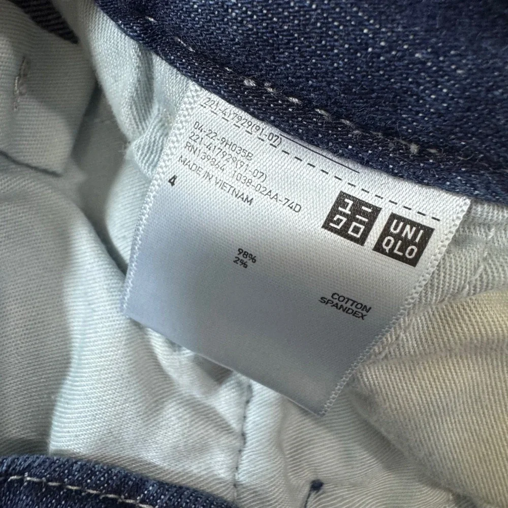 Uniqulo High Waisted Wide Straight Denim‎ Trouser Mom Jeans size 4 Pants